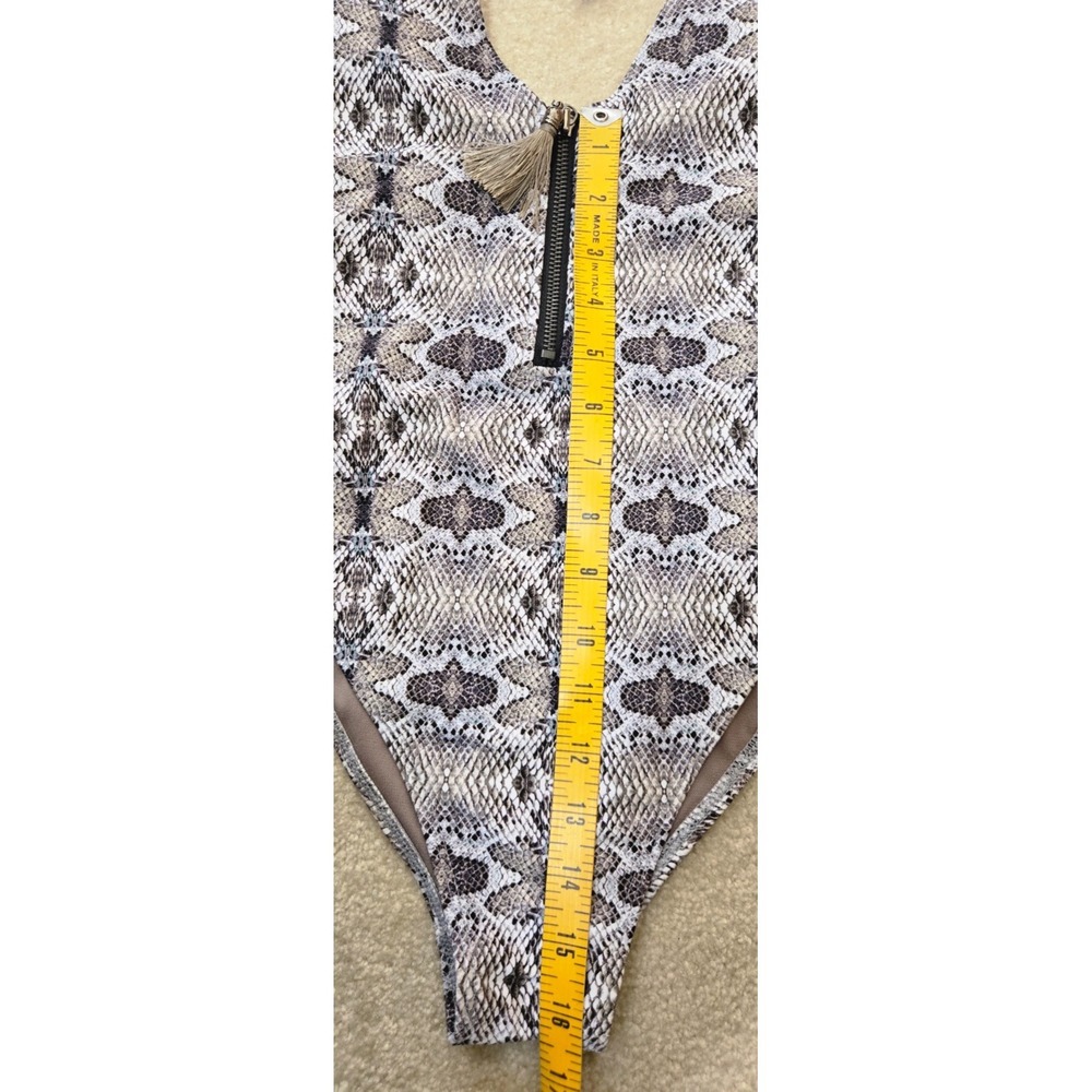 Rachel Rachel Roy Snakeprint 1 Piece Swimsuit Women's XS Boho Grey/Taupe NWT - Picture 7 of 11